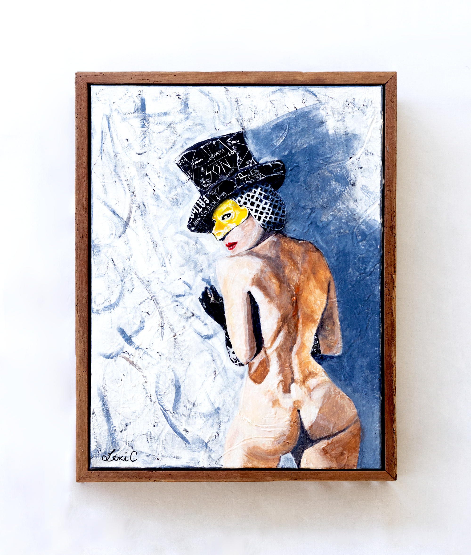 I Dare You - Collage and acrylic paint