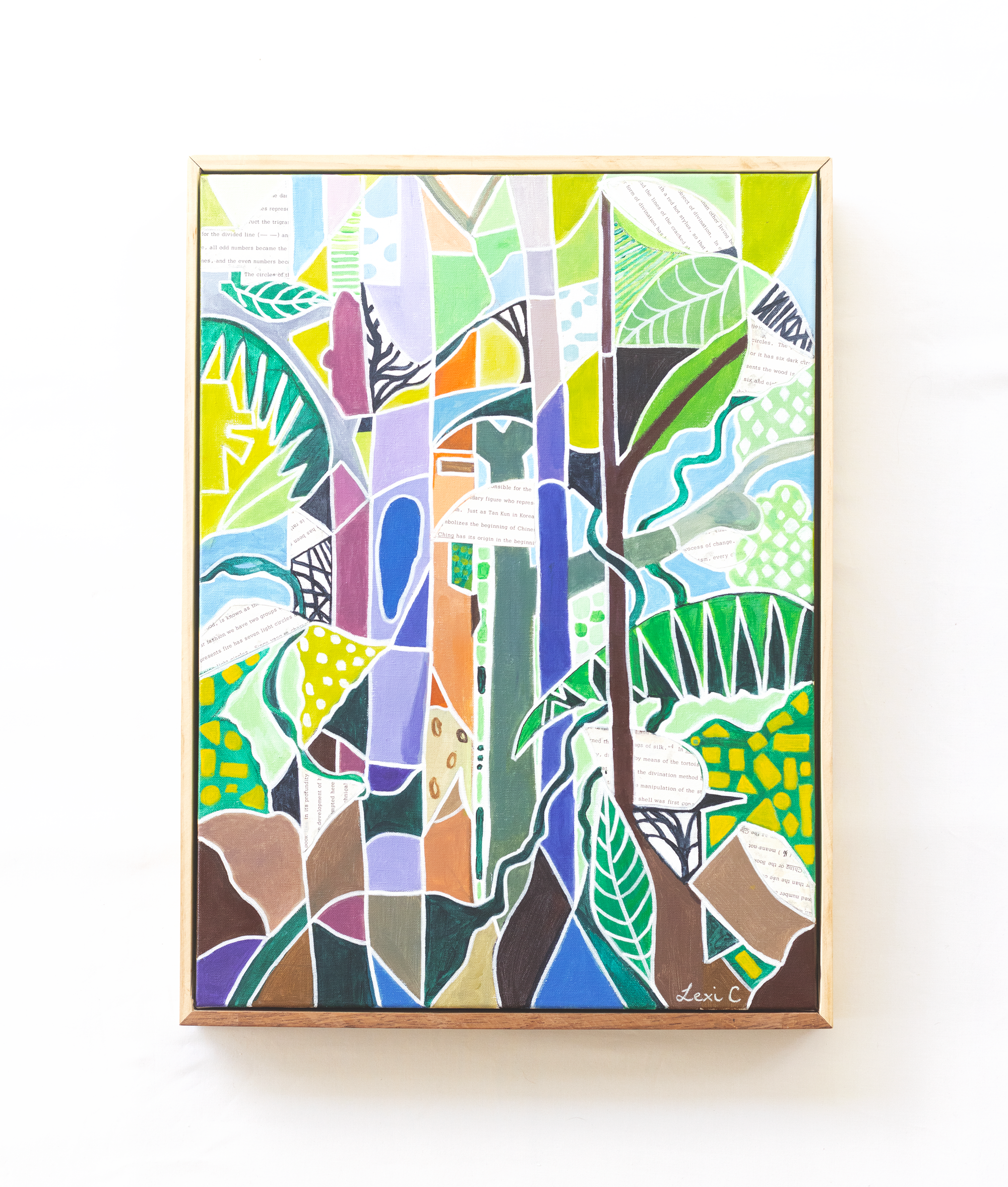 Natures Puzzle Pieces - Mixed media collage and acrylic paint