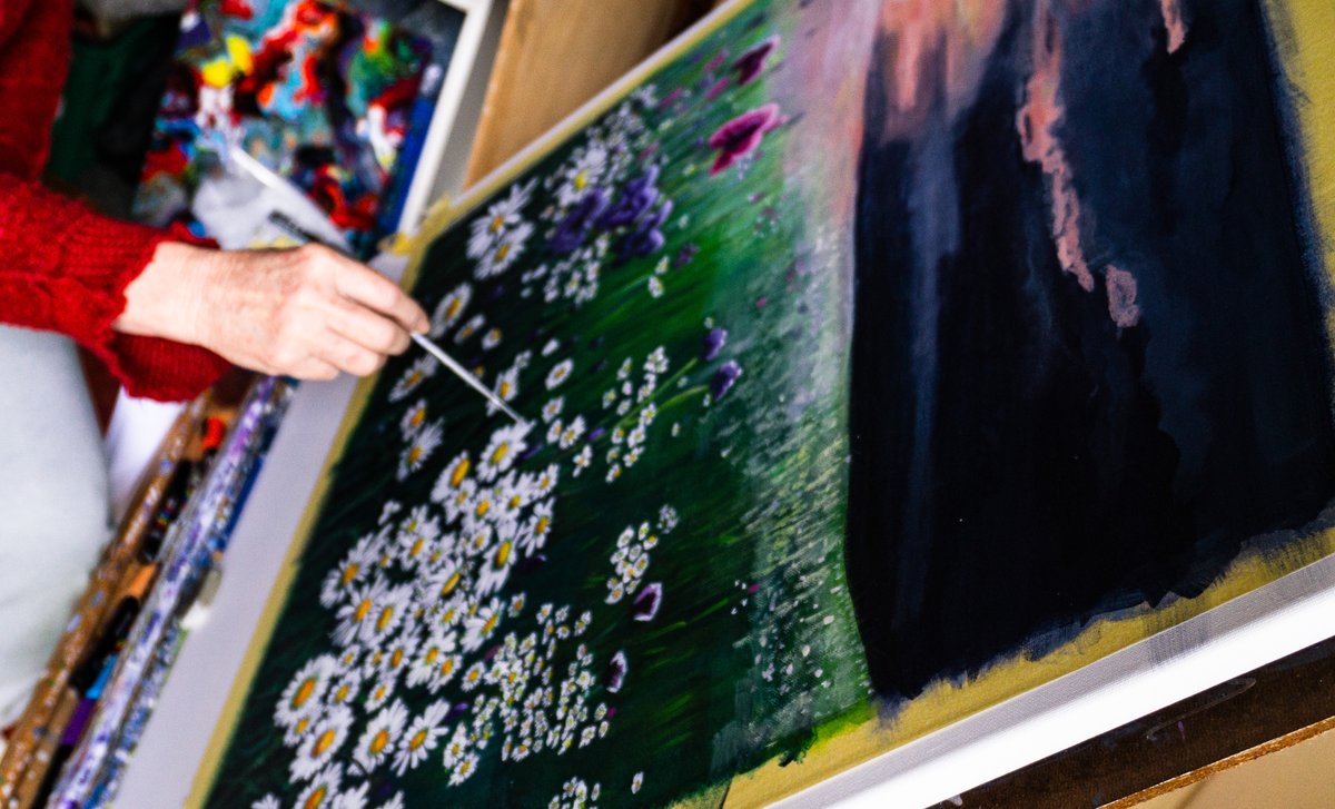 Work in progress on the easel